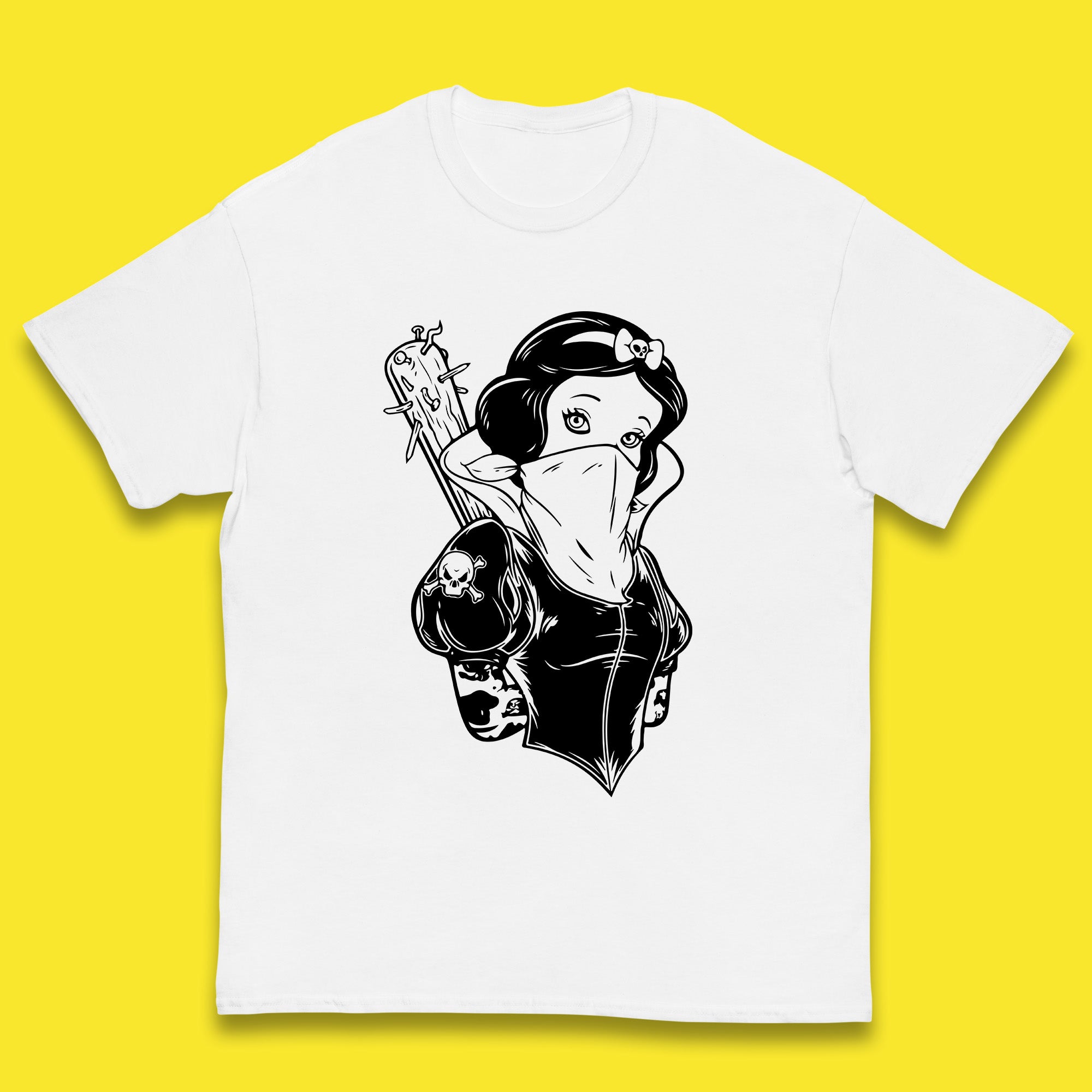 

Not So Snow White Twisted Rock Parody Disney Princess Gangster Skull Tattoo Punk Princess Tattooed Emo Alice In A Jack Kids T Shirt 110