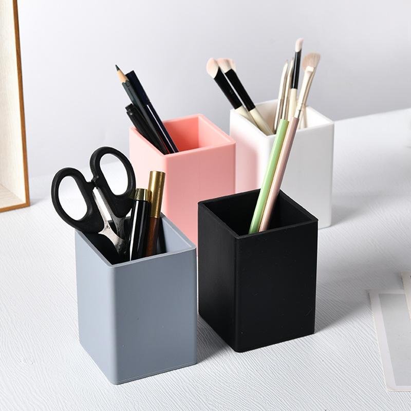Silicone Printing Pen Holder, Desk, Study Creative Pen Holder, Desktop Ornament, Stationery, Storage Box.