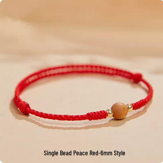

Red String Peach Wood Bracelet for Men & Women: Lucky Beads to Ward Off Evil and Prevent Fright, Perfect for Benmingnian.