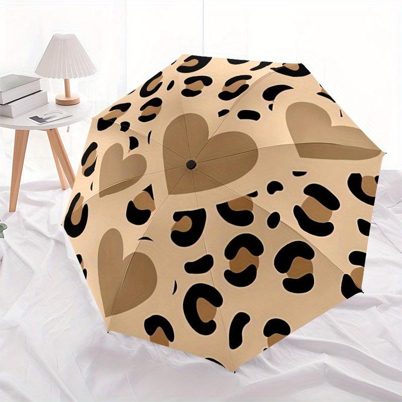 1pc Leopard PrintAutomatic Open/close, All-Season Portable Folding Umbrella for Friends, Travel, Everyday, Events, Durable Frame Yy250806094