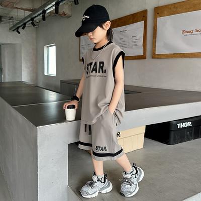 Garnitury bez rękawów dla chłopców 5-10L Lato Dziecięce letnie kamizelki Odzież sportowa do koszykówki Letnie modele Odzież dla dużych dzieci Chłopcy