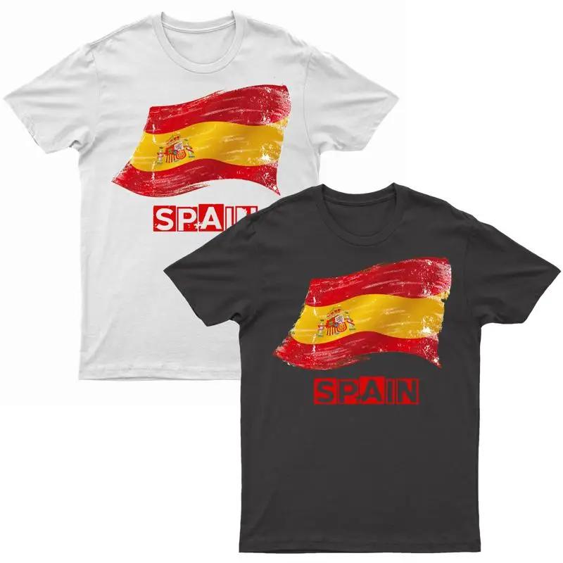 Adults Spain T Shirt Spanish Grunge Flag Top
