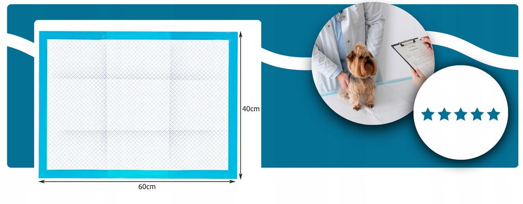 Hygienic Pads Absorbent Mats For Dogs Disposable 60X40Cm 100 Pcs + Bags