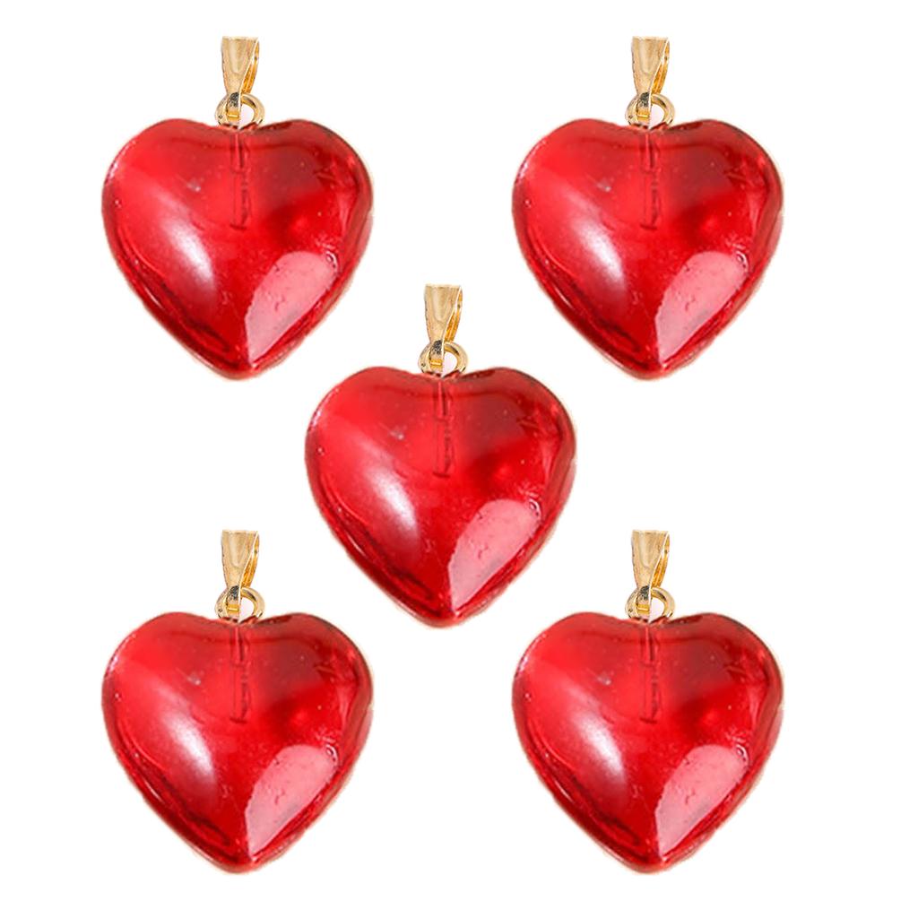 5 szt. Kryształowy Wisiorek Serce z Otworem Breloczek do Plecaka Brzoskwiniowe Serce z Otworem Biżuteria DIY Rzemiosło Kobiety Nastolatki