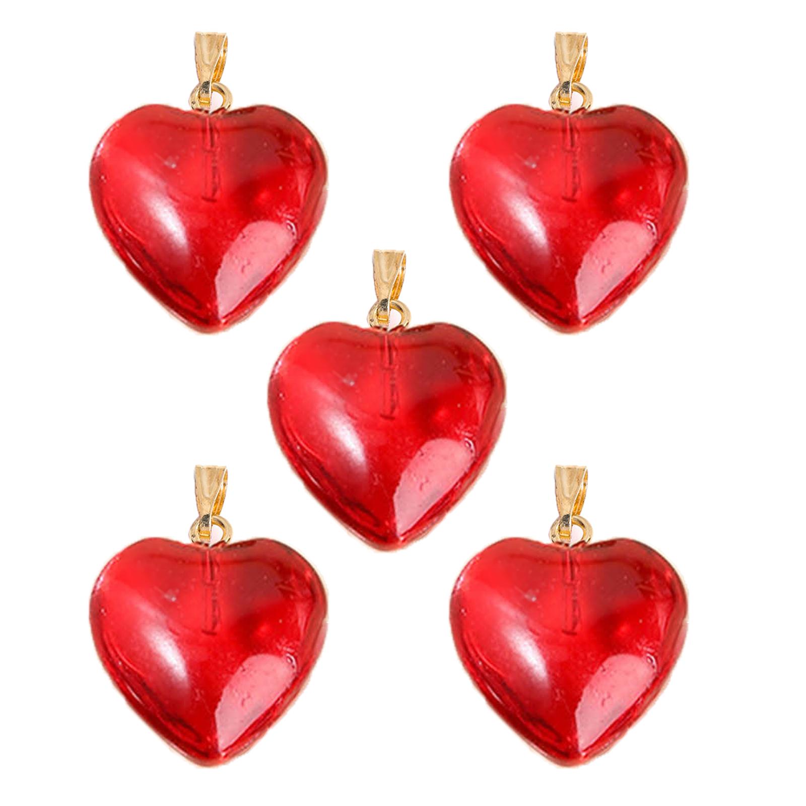 

5 шт. Хрустальный кулон-сердце с отверстием Брелок для рюкзака Шарм в виде персикового сердца с отверстием DIY Изготовление ювелирных изделий Ремесло Женщины Подросток 1