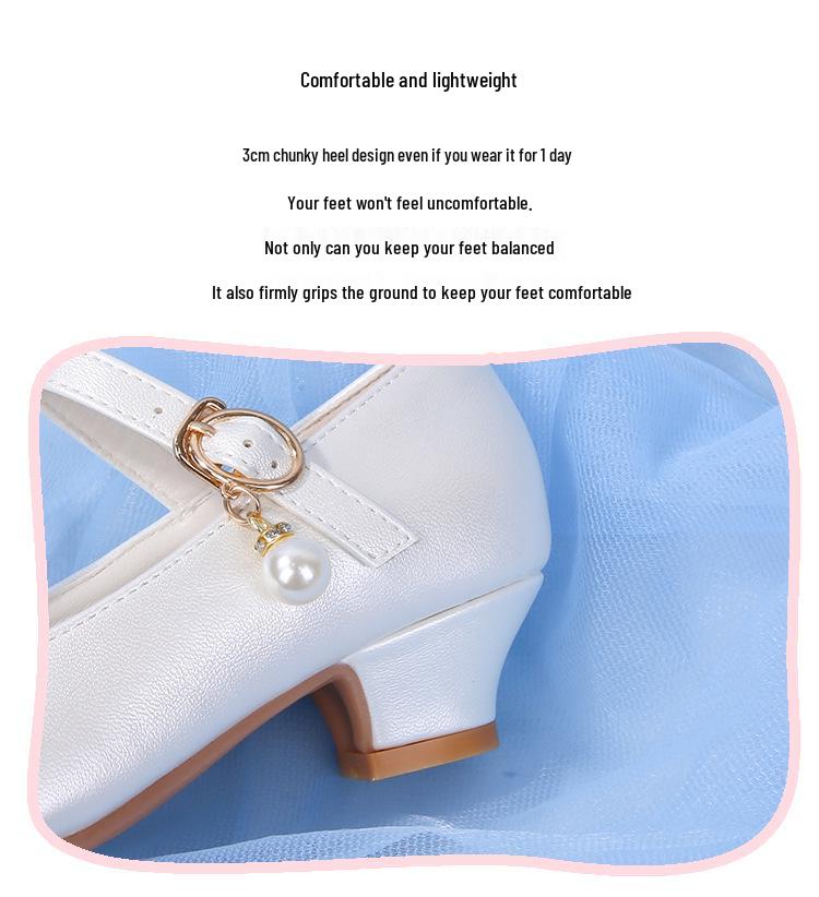 Girls' High Heel Leather Princess Shoes with Crystal Accent - New Korean-Inspired Spring/Autumn Edition for Children's Performances