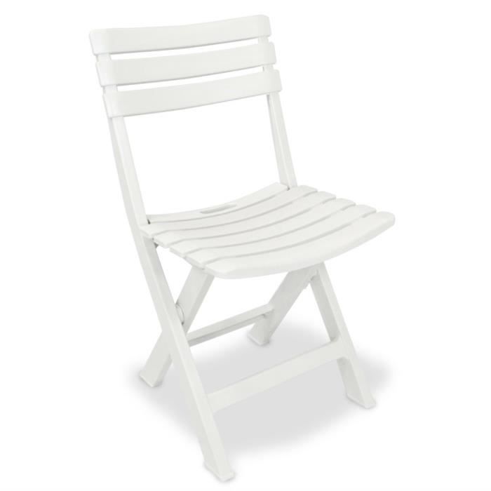 VidaXL Ensemble de bistro pliable 3 pcs Plastique Blanc