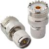 onelinkmore UHF Adapters Mini UHF Male to UHF Female SO239 PL259 Connector RF Coax Adapter Pack of 2