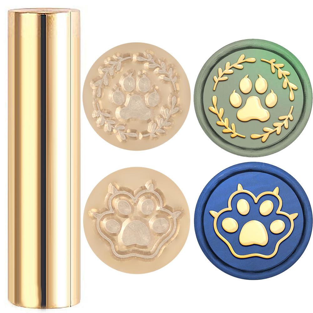 

1 шт. Печать для воска с оттиском собачьей лапы и медвежьего когтя с двух сторон, латунная колонна, мини-латунная печать для сургуча в виде пистолета, 15 мм, колонна для воска для конвертов