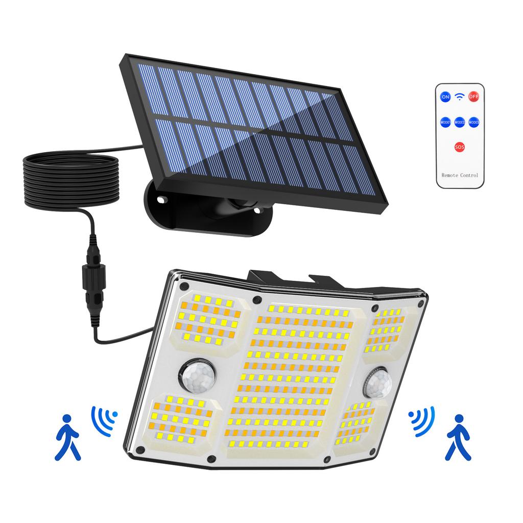 243LED Outdoor Solar Lights Garden Solar Powered Security Light Flood Light Motion Sensor 3 Mode Waterproof Garden Shed Yard