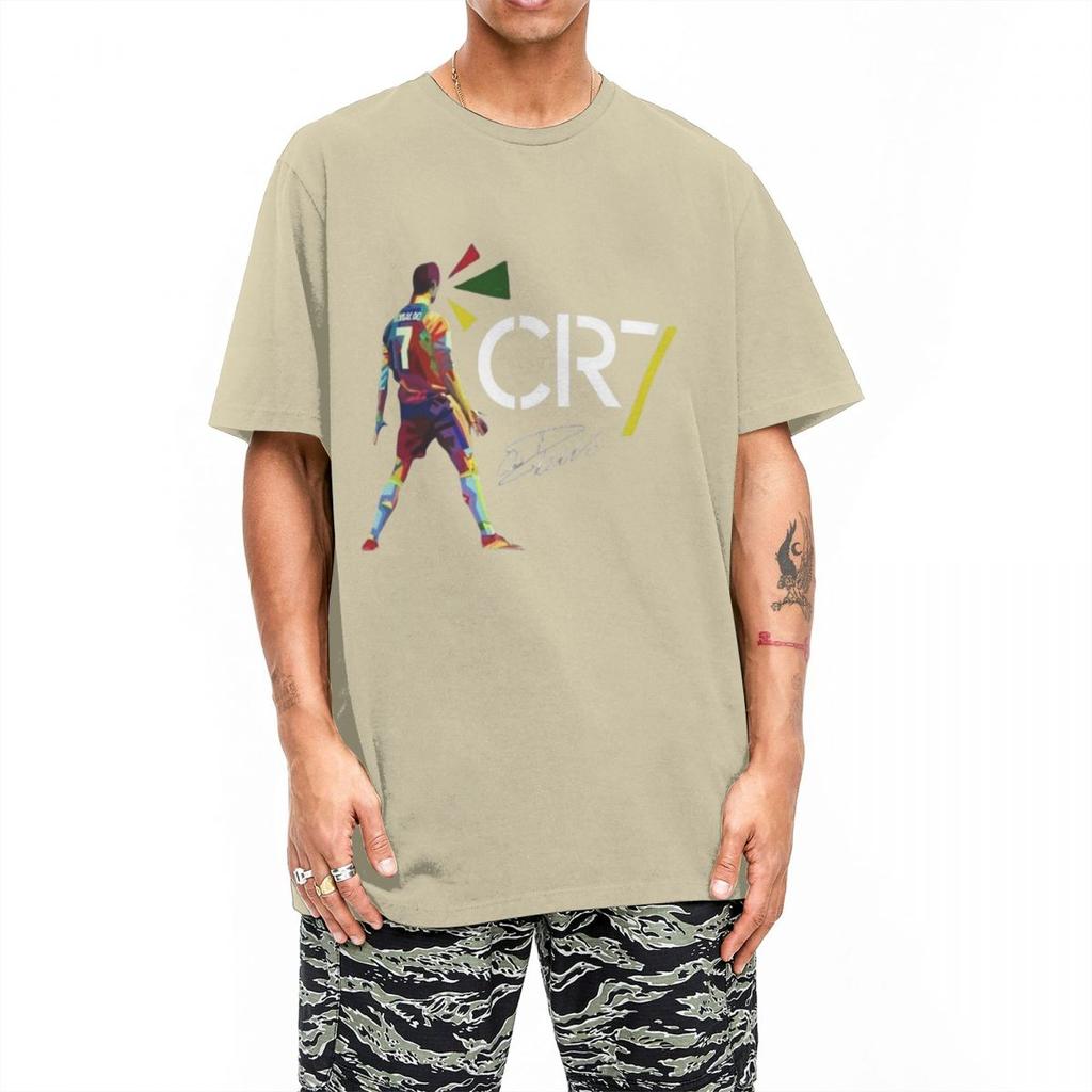 T-shirt con Firma Cr7 Cristianoed Ronaldoed Uomo Y2K Base Cotone Puro T-shirt Spiaggia Girocollo Magliette alla Moda Taglie Forti