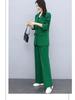 Frühling/Herbst Neuer Stil Set Business-Lady-Stil Schlank geschnitten Langarm-Blazer Weitbeinige Hose Damen Zweiteiliger Anzug