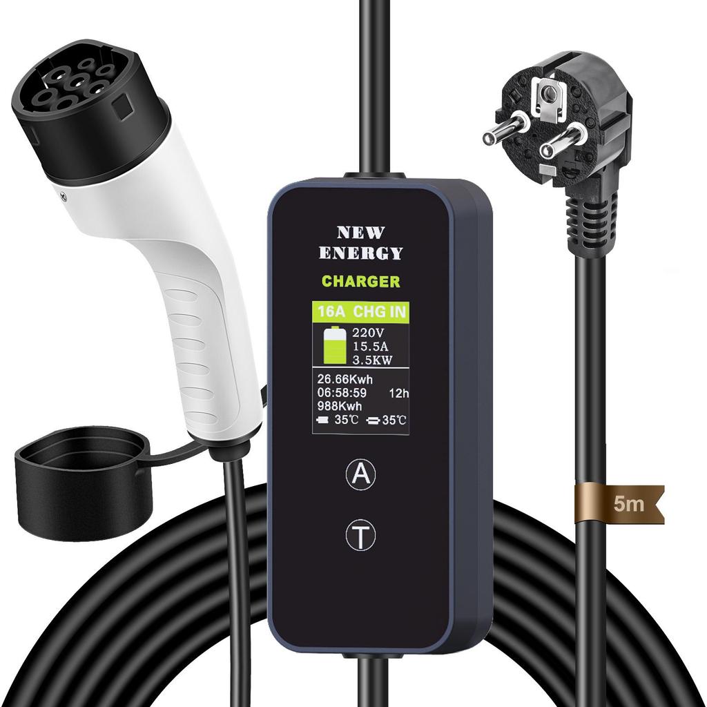 Typ 2 EU-standard EV-laddare med EU/US/AUS/UK-kontakt för elfordon