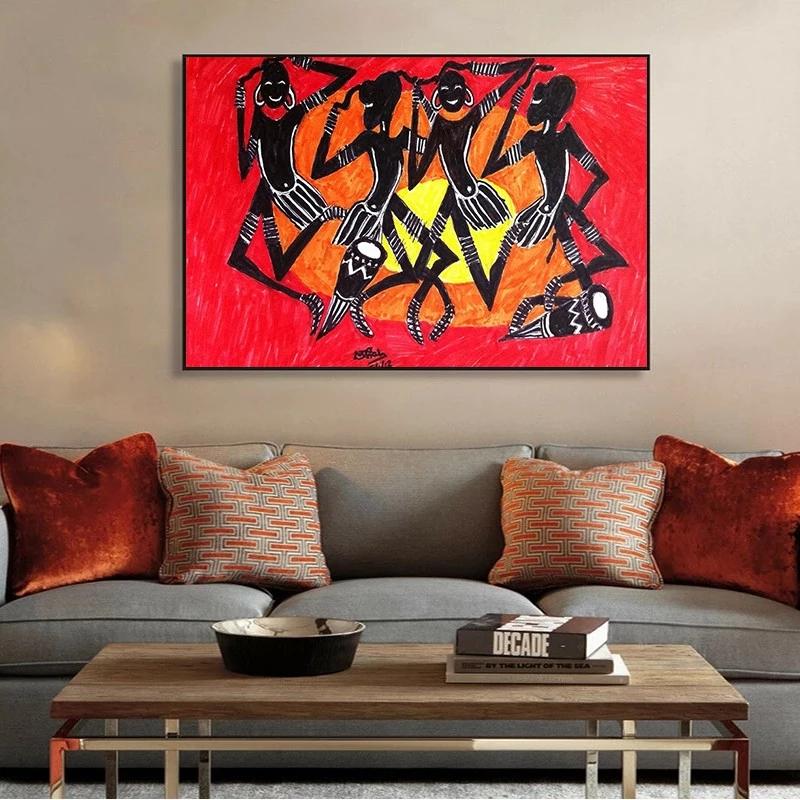 Abstract African American Portrait Canvas Paintings Black Women Poster Print Wall Art Picture for Living Room Wall Decor Cuadros