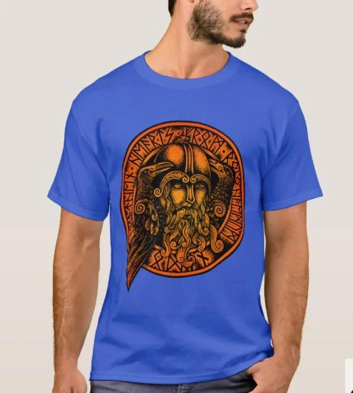 Ancient Nordic Runes Alphabet Odin with Ravens TShirt 100 Cotton ONeck Summer Short Sleeve Casual Mens Tshirt Size S3XL
