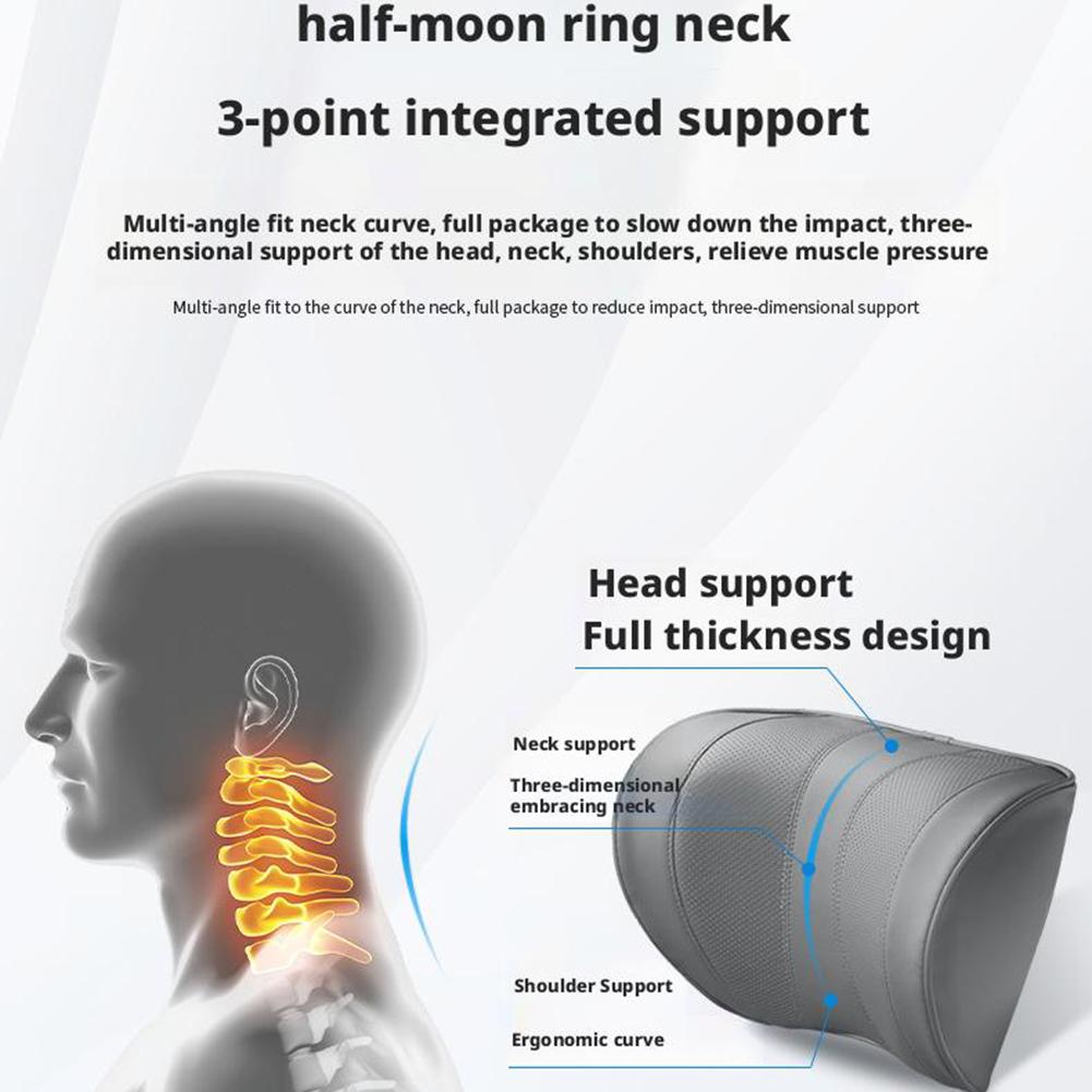 Leather Car Seat Headrest Cushion Multi-function Memory Foam Car Neck Pillow Adjustable Car Headrest Pillow Auto Accessories