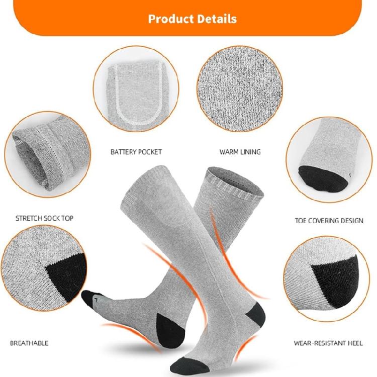 Heated Sock for Men & Women, Rechargeable Battery Thermal Sock in Cold Weather Washable Winter Warm Sock for Skiing