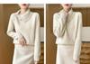 Women's Retro Chinese Lapel Wool Sweater with Frog Buttons