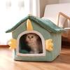 High Quality Cute Dinosaur Winter Sleeping Pet House Warm Puppy Cave Cat Bed Cat Cube Hide House Plus Velvet Sofa Pet Bed House