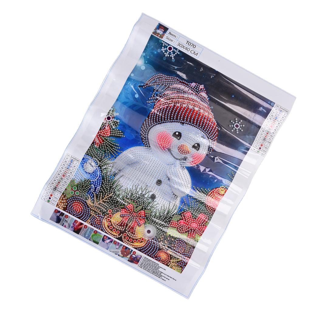 Rhinestone Painting Christmas Snowman Pattern DIY Home Wall Decoration Picture 30x40cm