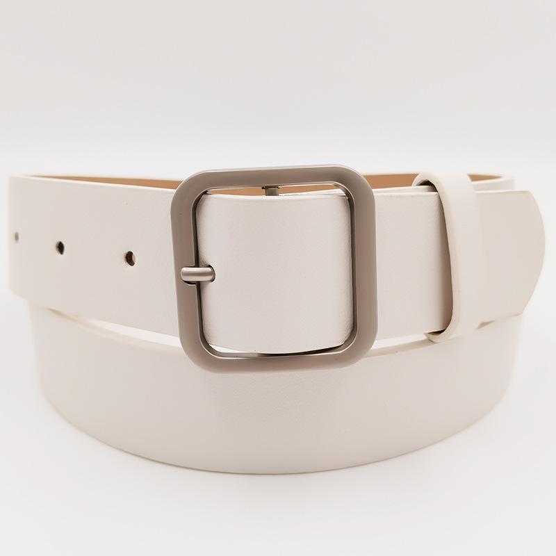 Small Simple Korean Style Women's Belt Retro Square Pin Buckle Jeans Belt