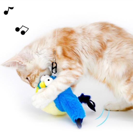 Yousheng Flapping Bird Cat Toy Rechargeable Flapping Sparrow with Chirping Sounds Catnip Interactive Plush Bird Toy for Cats Play And Exercise