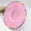 Chapeau de soleil tendance à fleur et ruban pour femme, à large bord, léger, bob, protection UV, respirant, chapeau de paille, été, extérieur
