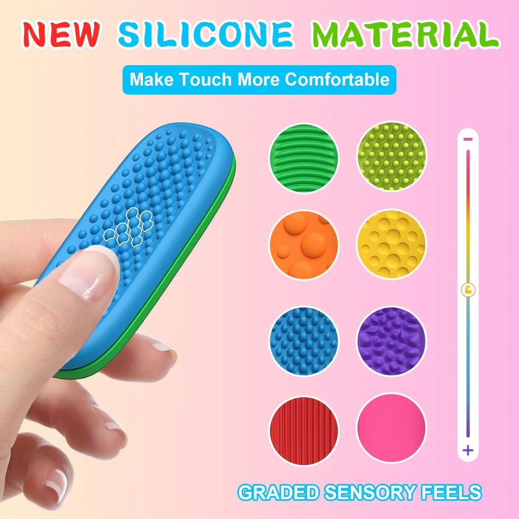 Sensory Wristband Kit Fidget Toys Adults Sensory Silicone Stone Textured for Autism Kids Calming Down Fidget Stress Relief Toys