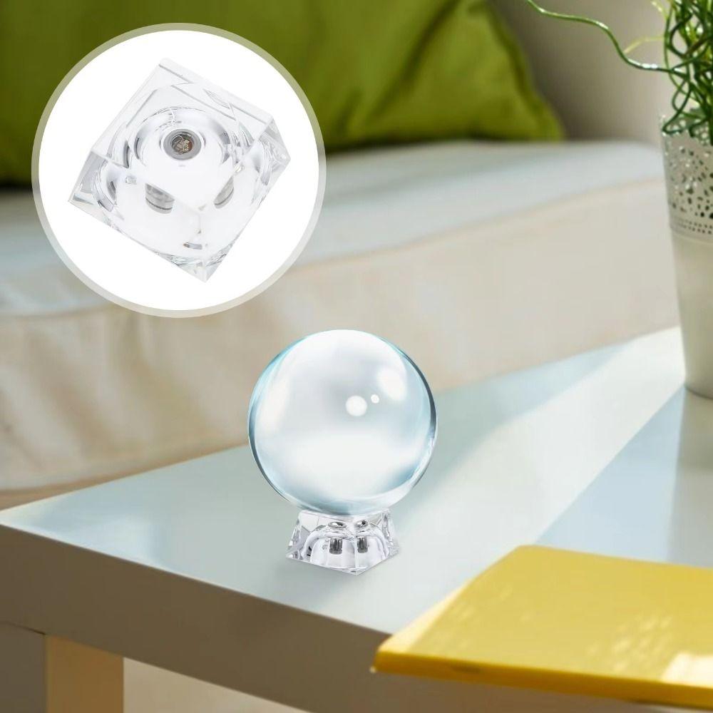 Transparenter LED Glaskugelhalter Mehrfarbig wechselnde Kristall-Displaylampenbasis Desktop
