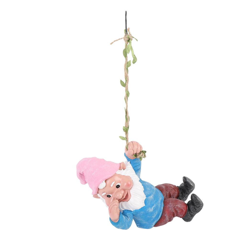 Gnom Figur Harz Lebhaft Lustig Realistisch Kletternder Gnom Statue für Zuhause Garten Hof Blau