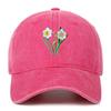 Men's Retro Washed Cotton Embroidered Distressed Dad Baseball Cap with Soft Brim