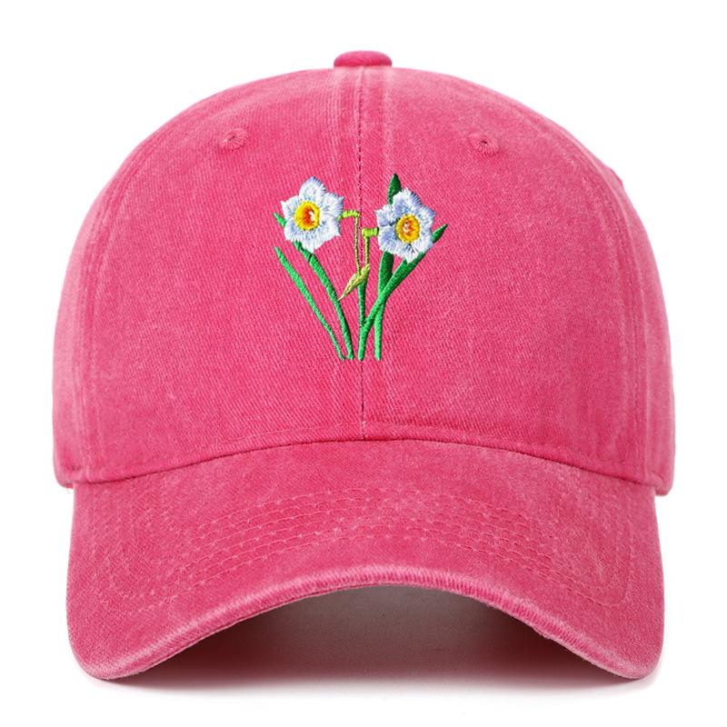 Men's Retro Washed Cotton Embroidered Distressed Dad Baseball Cap with Soft Brim