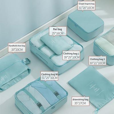 7Pcs/Set Folding Travel Storage Bags Digital Toiletries Shoes Clothes Organizer Suitcase Clothes Tidy Pouch Packing Cubes Set
