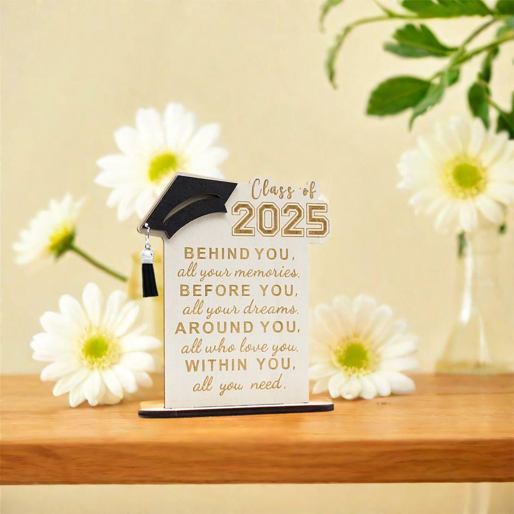 Rustic Wooden Logo Desktop Decoration Durable Graduation Gift Photography Props