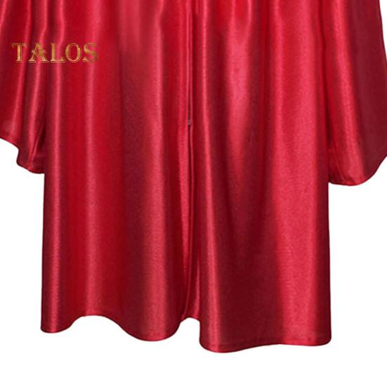 2 Pcs/Set Children Bachelor Uniform with Hat V Neck Knee Length Long Sleeve Zipper Closure Pleated Liberal Arts Student Graduation Robe Graduation