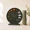 Autumn Calendar Decoration Wooden Seasonal Month Decor, Round Farmhouse Perpetual Season Clock, Gift for Lovers Pumpkin Four Seasons Tabletop Ornament