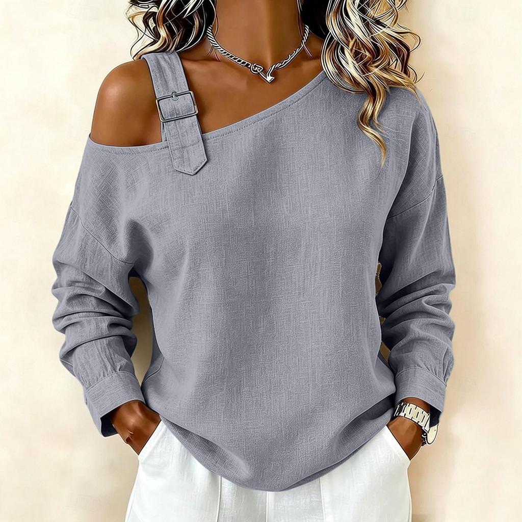2026 Off-the-Shoulder Asymmetrical Long Sleeve Women's Fashion Camisole