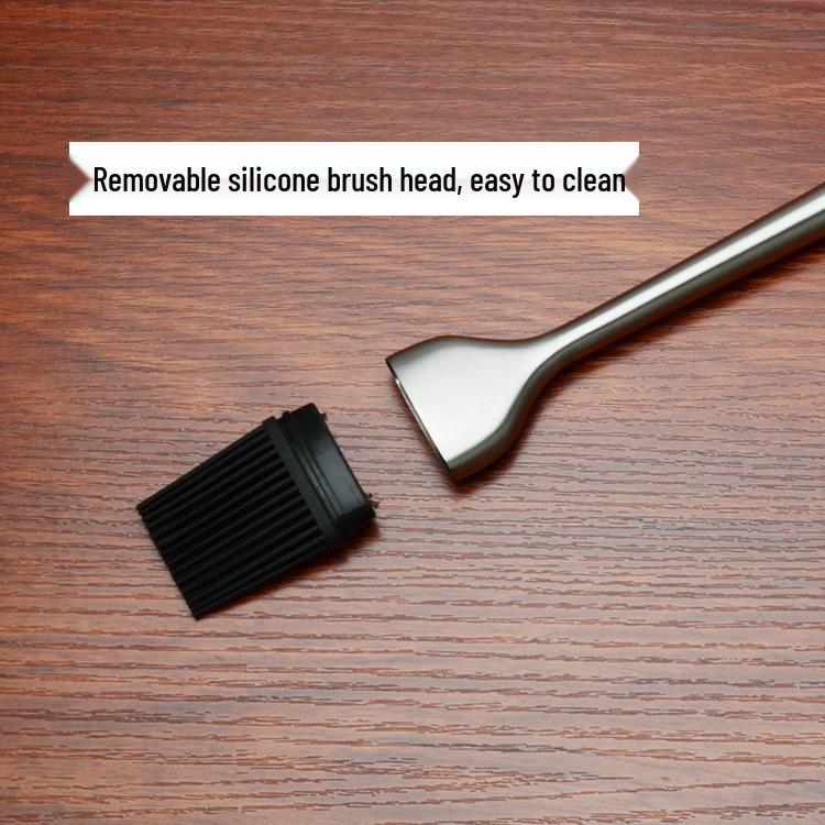 Detachable Stainless Steel Silicone Basting Brush - High Temp Resistant Seasoning & Baking Tool