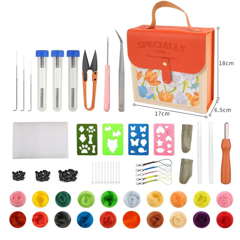 Needle Felting Kit Wool Felting Tool Starter Kit Felt Molds with Portable Storage Box for DIY Craft Home Decoration