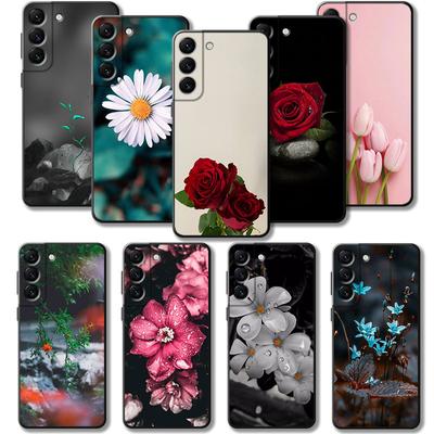 Telefono dėklas, skirtas Samsung Galaxy S23 S22 S21 S20 Fe Ultra S10 S9 S8 Plus Note 20ultra 10plus dėklas Rose Tulip Green Shoots Gėlės