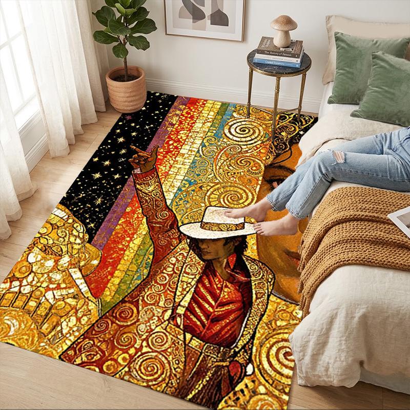 Michael Jackson Living Room Nonslip Area Rug Soft Carpet For Bedroom Gameoom Playroom Sofa Office Home Decor Doormat