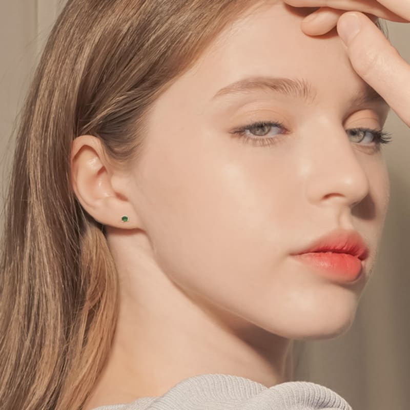 JEWNEL (1+1)Silver925 Aubrey Color Cubic Piercing (3mm /5 colors)