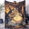Coperta Classica Anime di Hayao Miyazaki per Ufficio Viaggio Comfort Tempo Libero Campeggio Viaggio Coperta Universale Multifunzionale Regalo Ventilatore