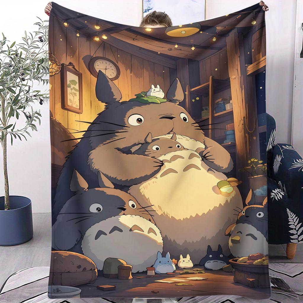 Coperta Classica Anime di Hayao Miyazaki per Ufficio Viaggio Comfort Tempo Libero Campeggio Viaggio Coperta Universale Multifunzionale Regalo Ventilatore