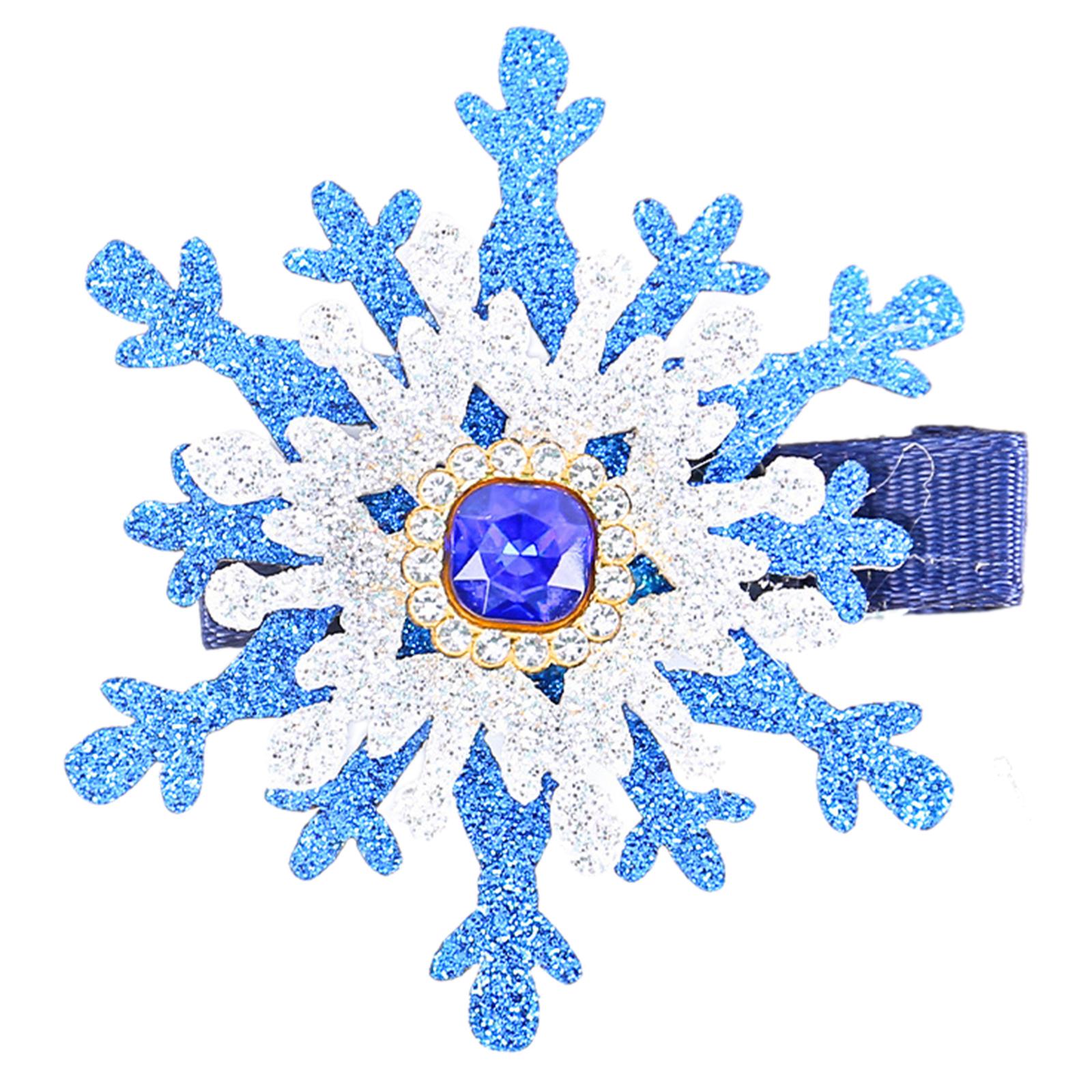 

Stylish Crystal Hairpin Snowflake Shape Balletcore Headwear Bunches Clip Elegant Glitter Hair Clip Photo Props темно-синього кольору