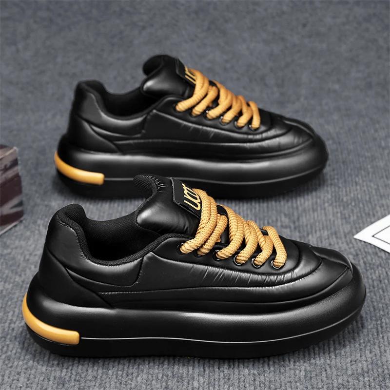 High Top Sneakers Plus Size 45 46 Mens Designer Winter Plush Warm Snow Boots Fashion Casual Down Height Increased Platform Shoes