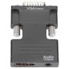 HD Multimedia Interface Female To VGA Male Converter with 3.5mm Audio Cable for Laptops PCs Monitors