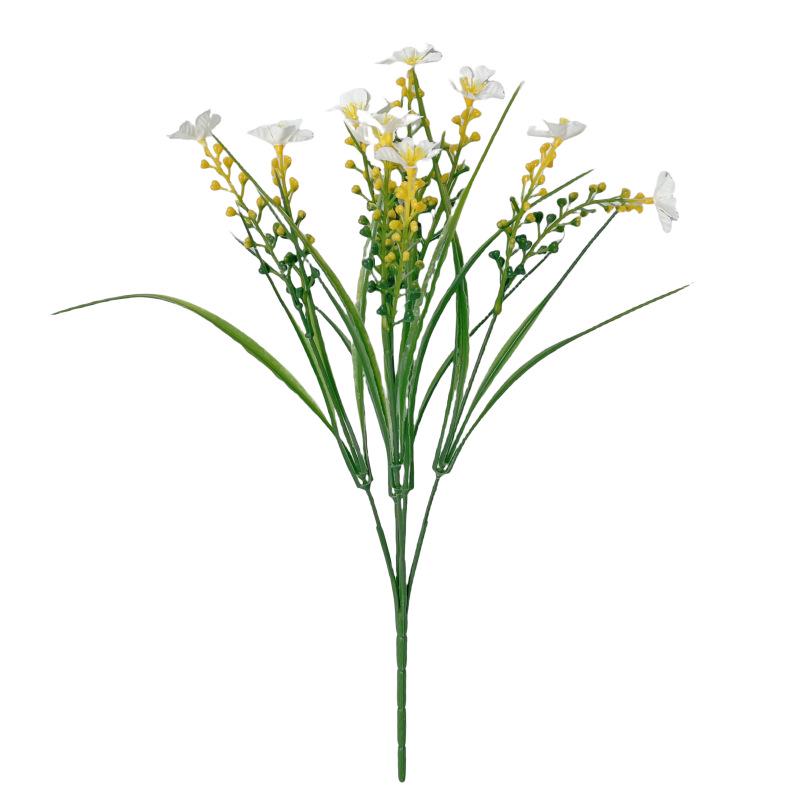 Artificial Spring Grass & Daisies with Fruit for Table, Windowsill, Porch & Outdoor Decor