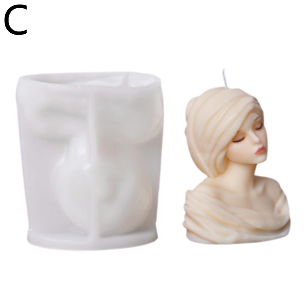 Princess Girl Aromatherapy Candle Silicone Mold Cute Molds Silicone Epoxy Resin Silicone Gypsum Texture Candle Girl Mould C F2D0