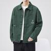 Men's Loose Fit Plus Size Khaki Denim Jacket - American Retro Spring/Autumn, Japanese Trend Brand